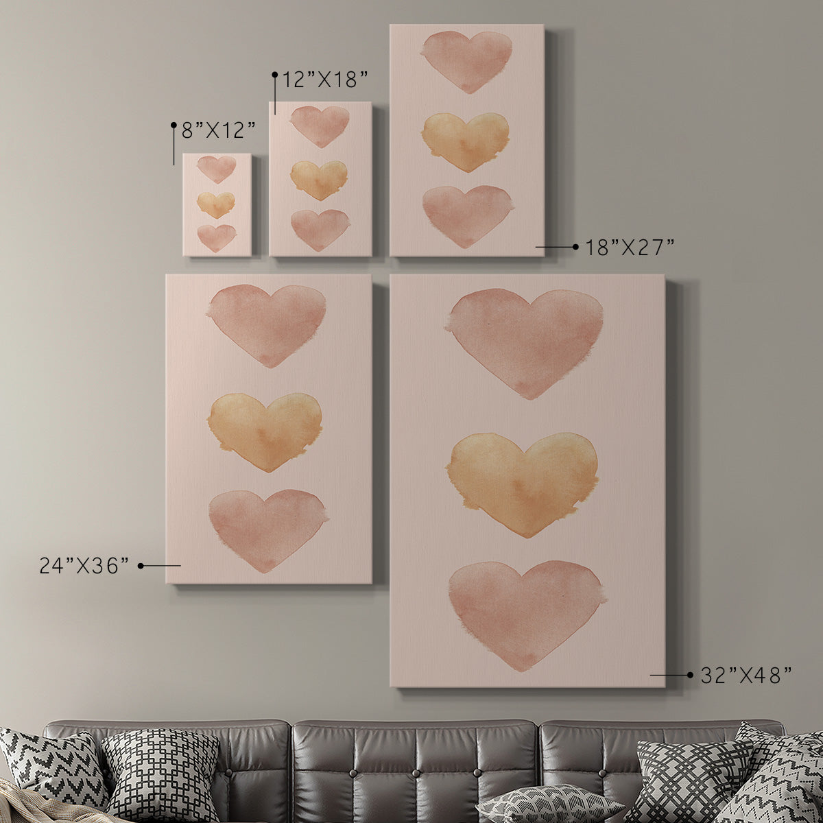 Modern Romance Collection B Premium Gallery Wrapped Canvas - Ready to Hang