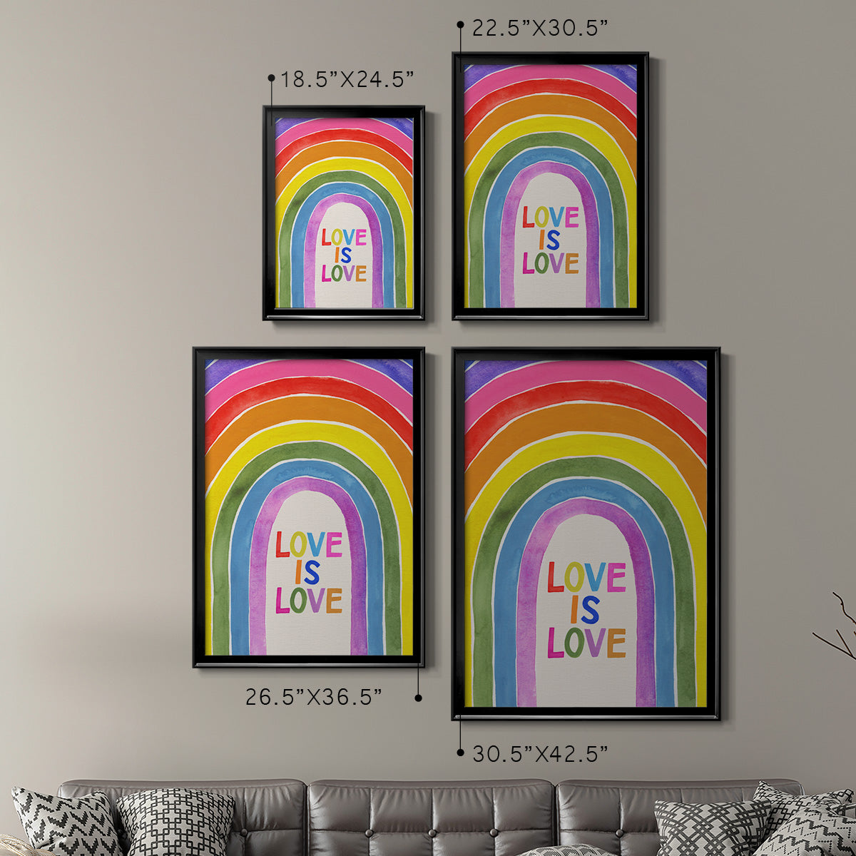 Love Loudly Collection B - Modern Framed Canvas Print