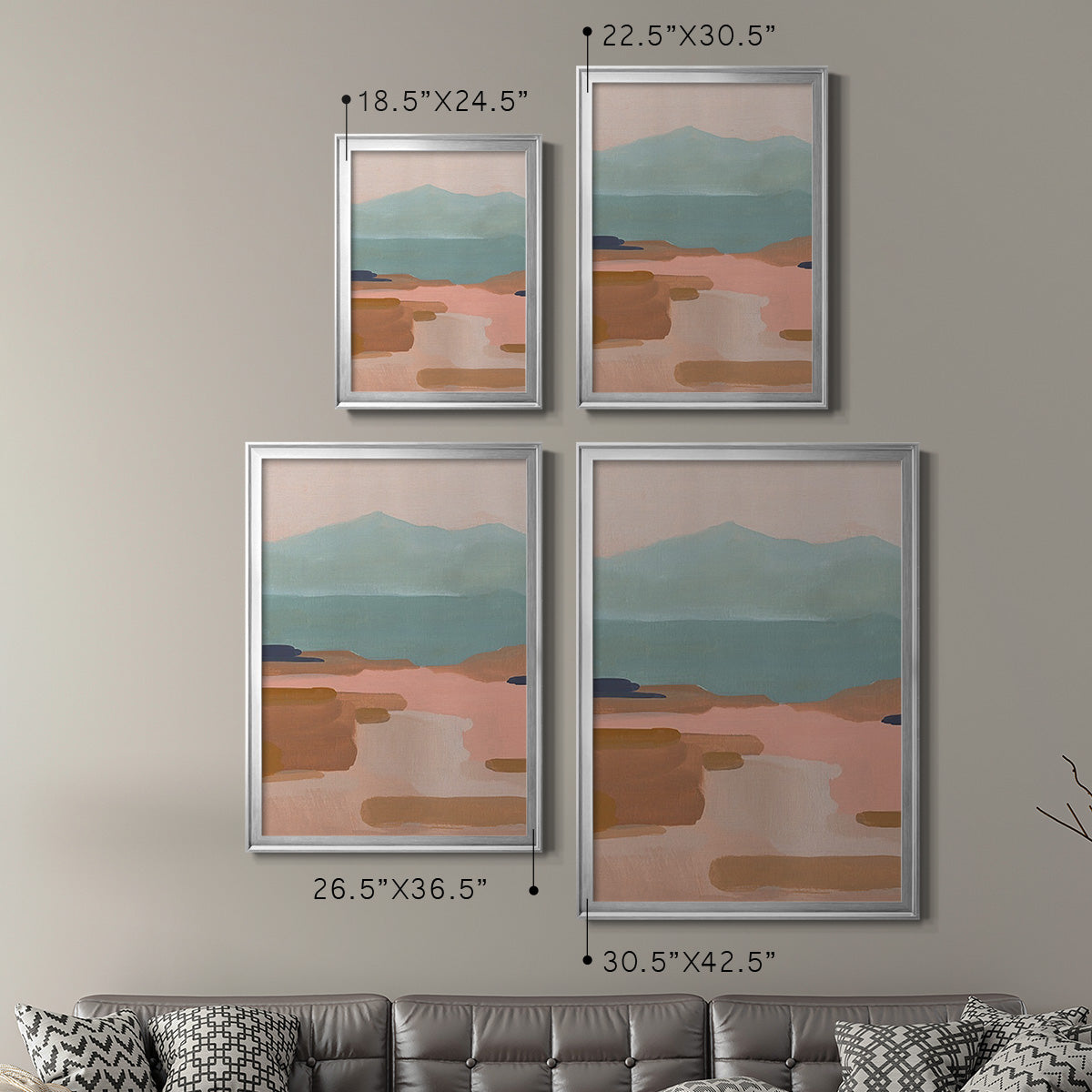 Desert Sunrise I - Modern Framed Canvas Print