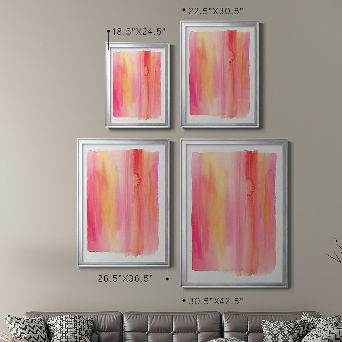 Summer Sherbet Wash I - Modern Framed Canvas Print