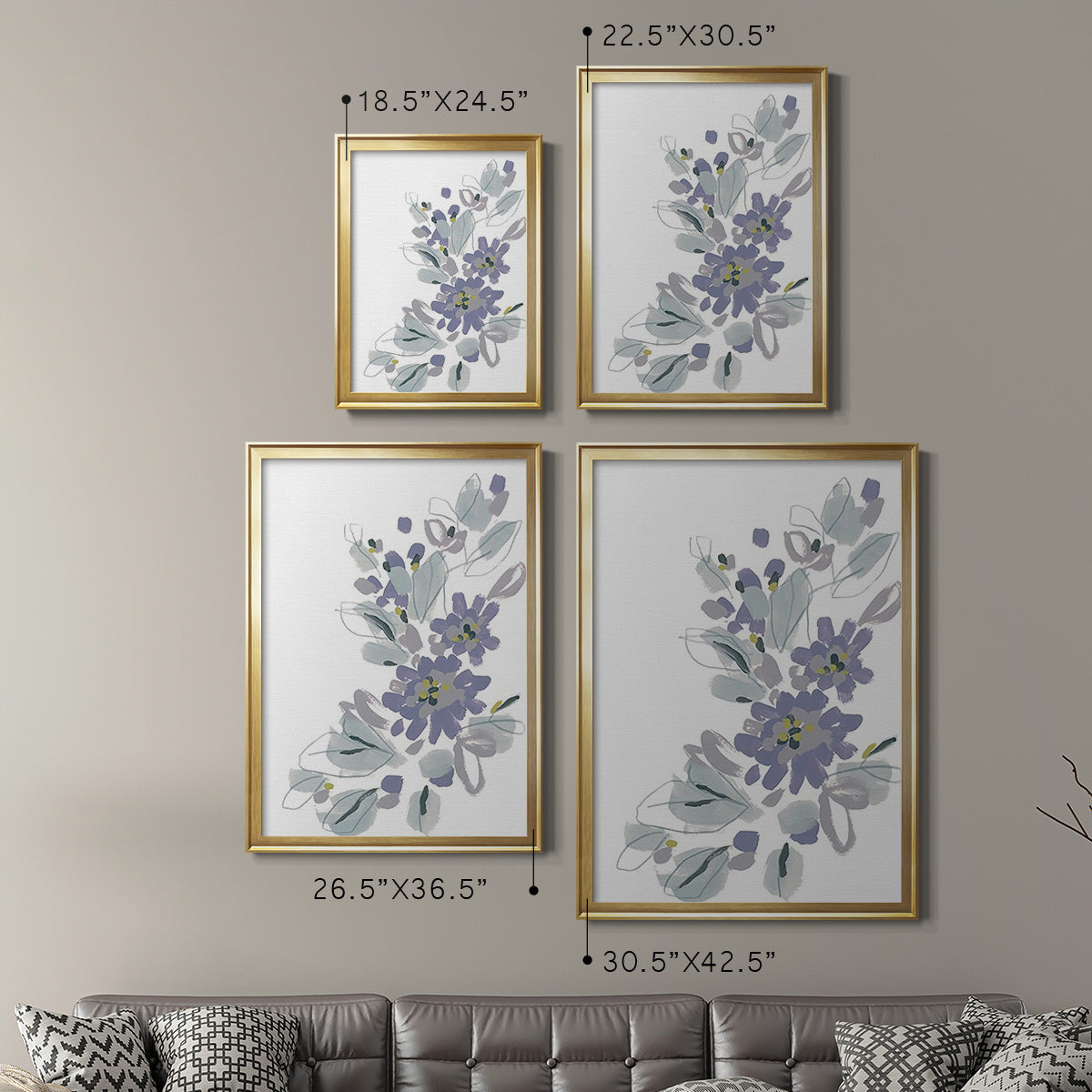 Periwinkle Patch II - Modern Framed Canvas Print