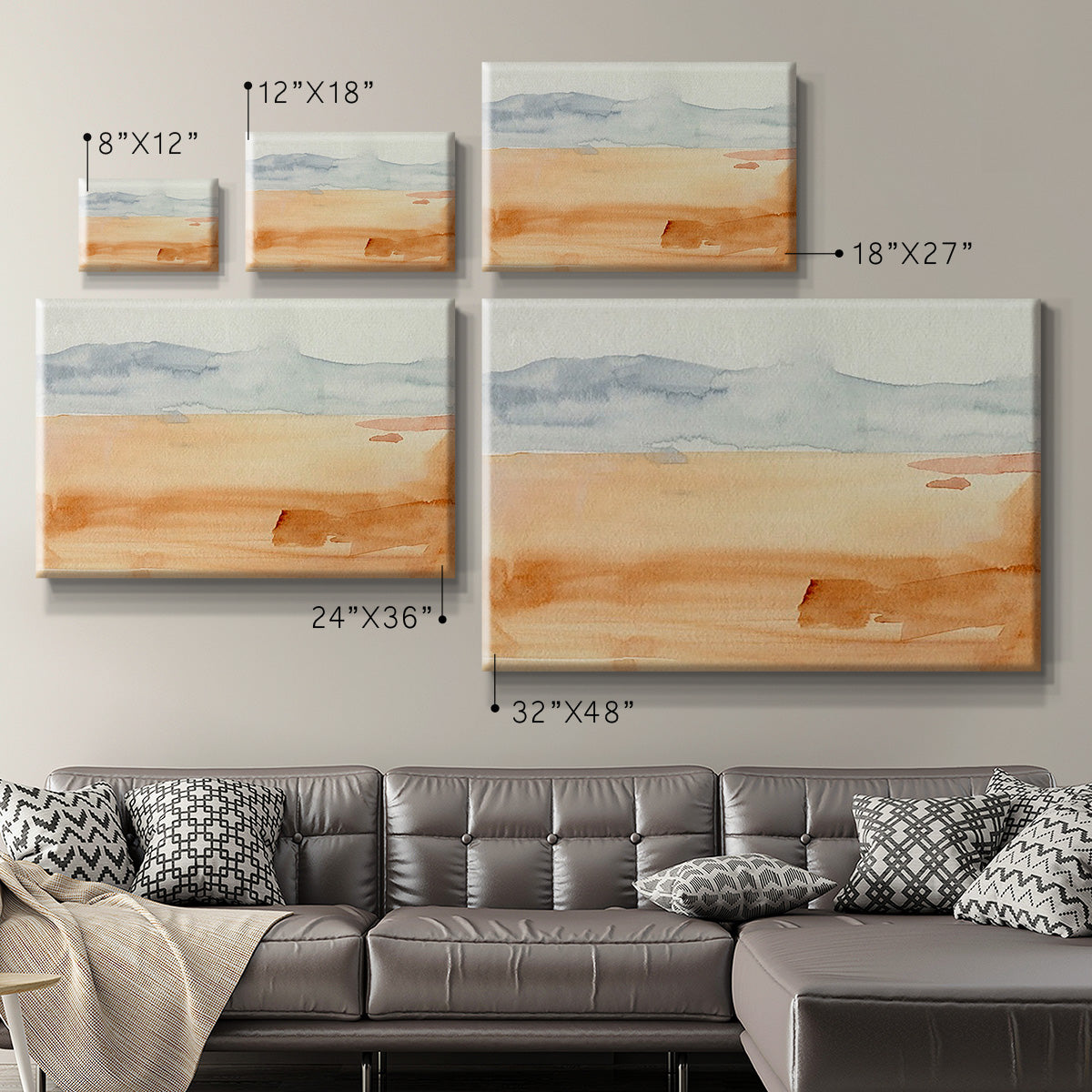 Ash Blue Horizon II Premium Gallery Wrapped Canvas - Ready to Hang