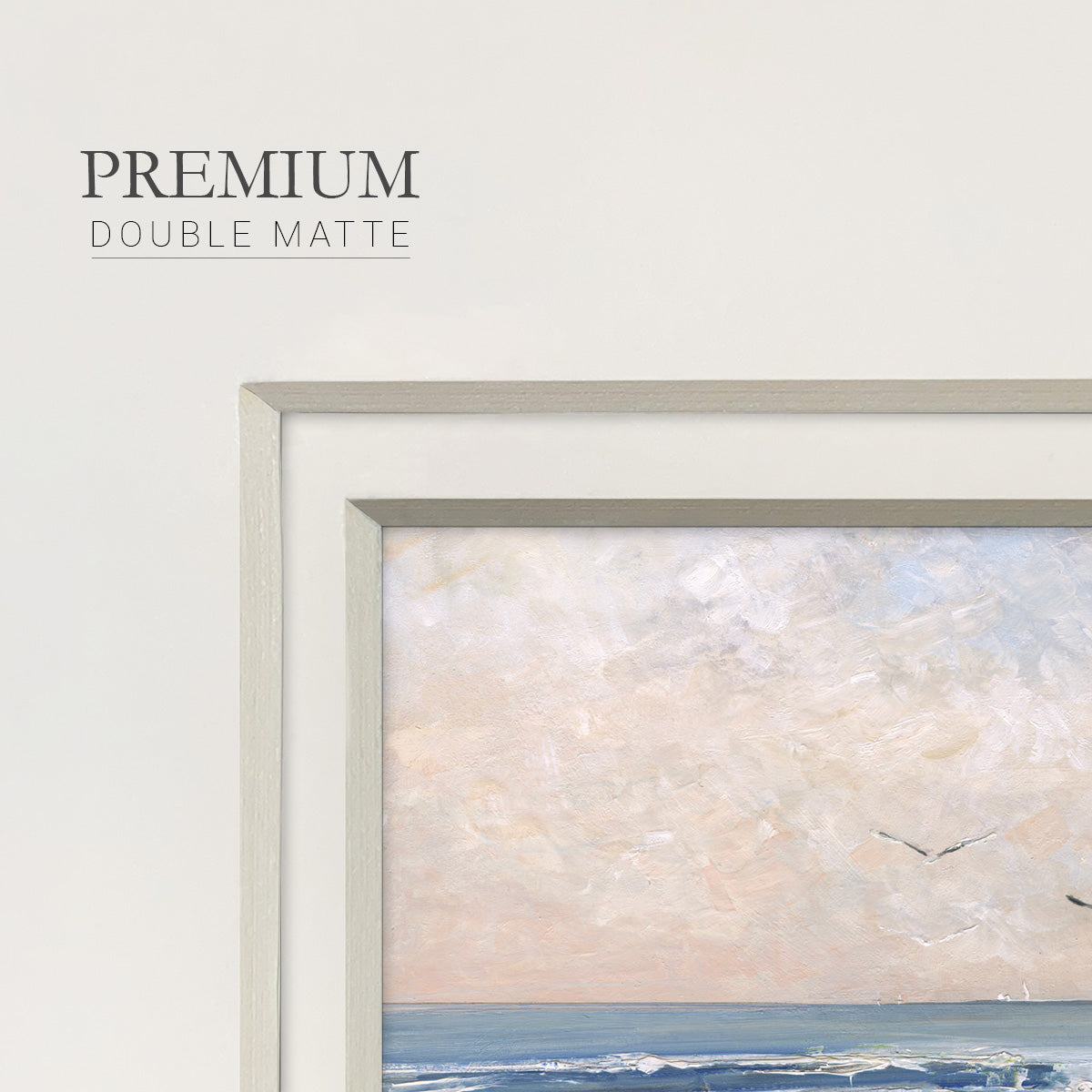 Soft Morning Sea Premium Framed Print Double Matboard