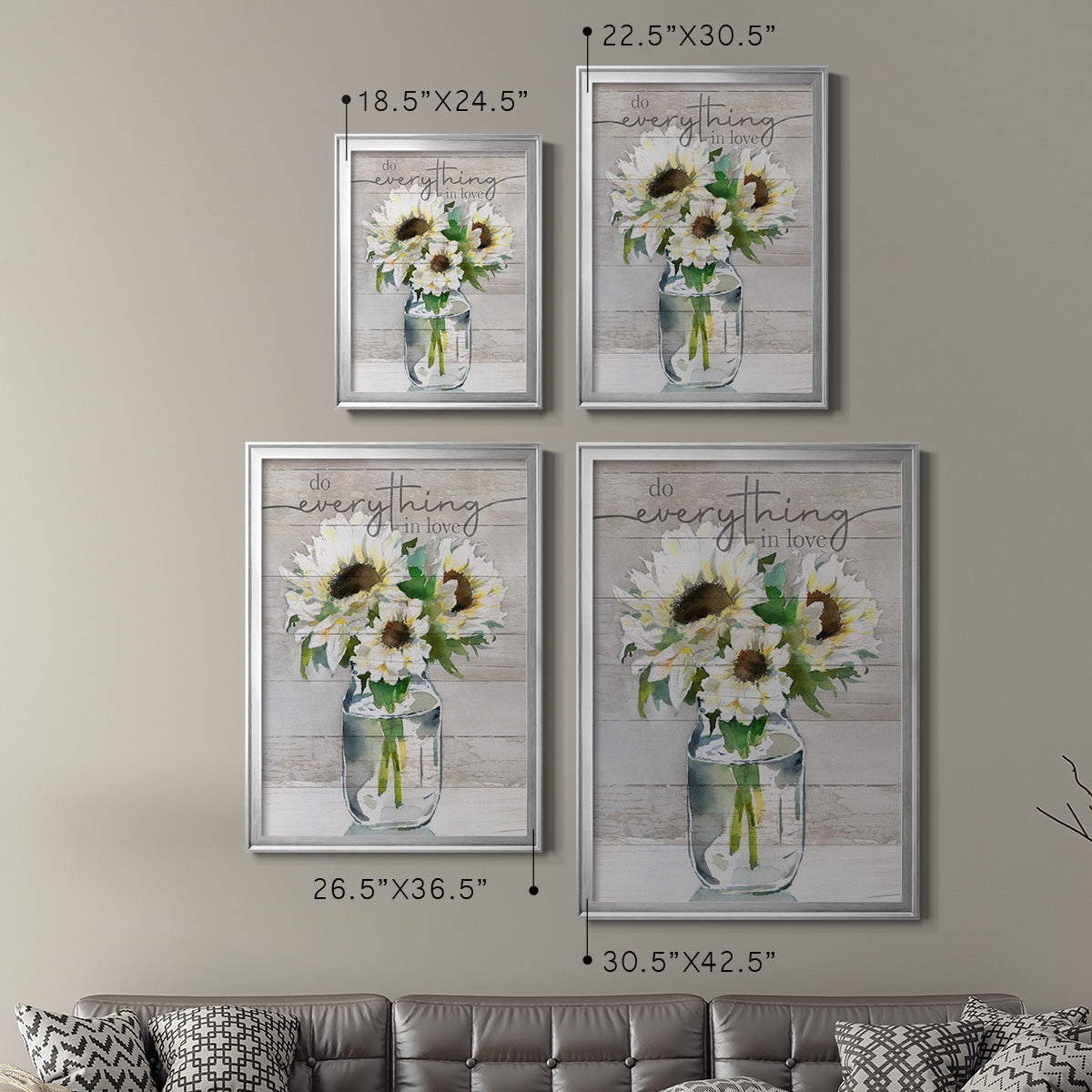 Do Everything In Love - Modern Framed Canvas Print