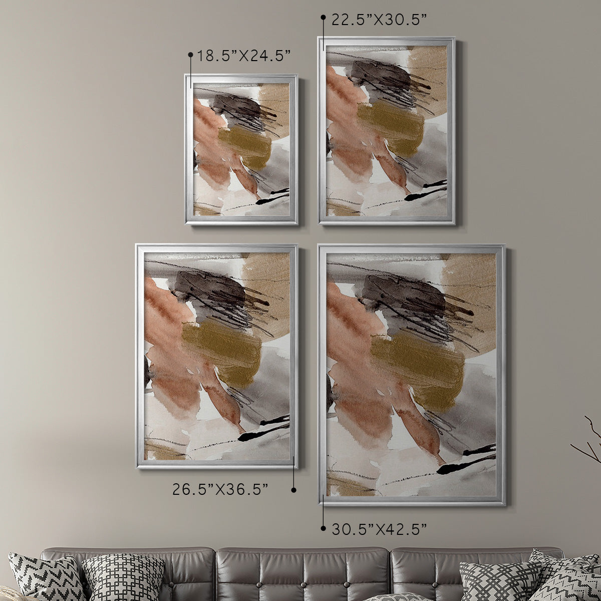 Antique Gold II - Modern Framed Canvas Print