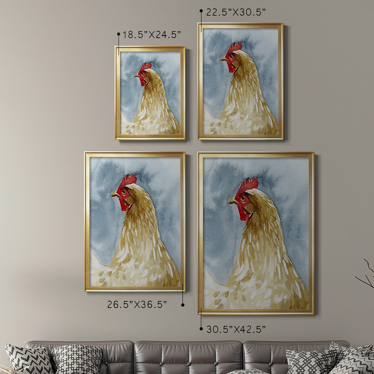 Chicken Portrait I - Modern Framed Canvas Print