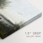 Canvas art print of a marshy landscape with water, trees, and soft atmospheric light, highlighting texture and gallery-wrapped edges