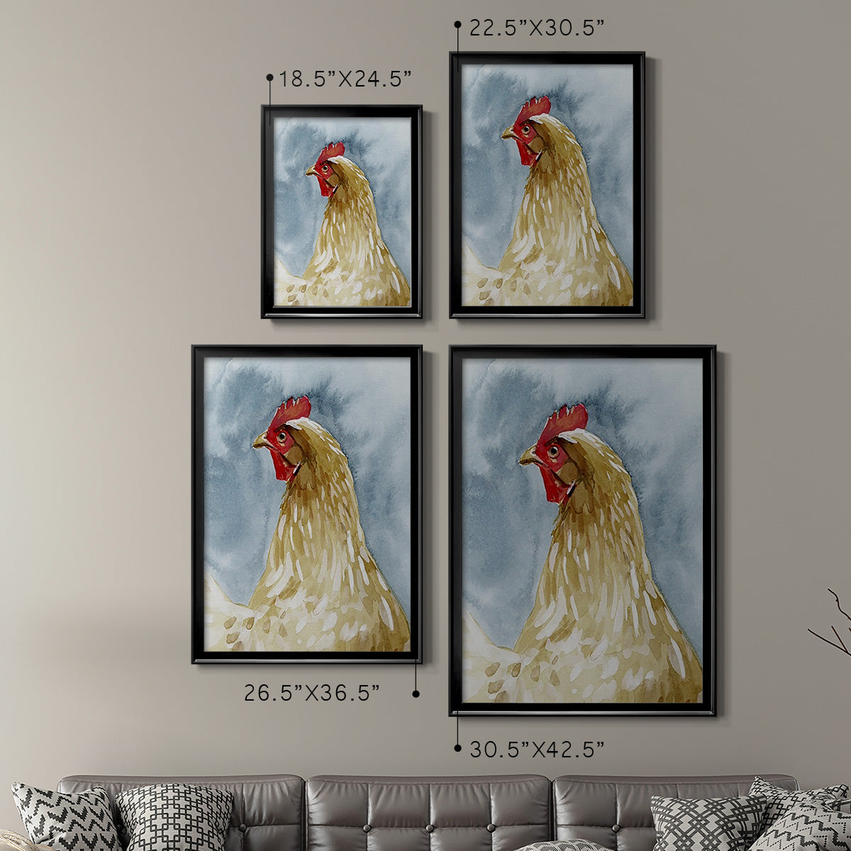 Chicken Portrait I - Modern Framed Canvas Print