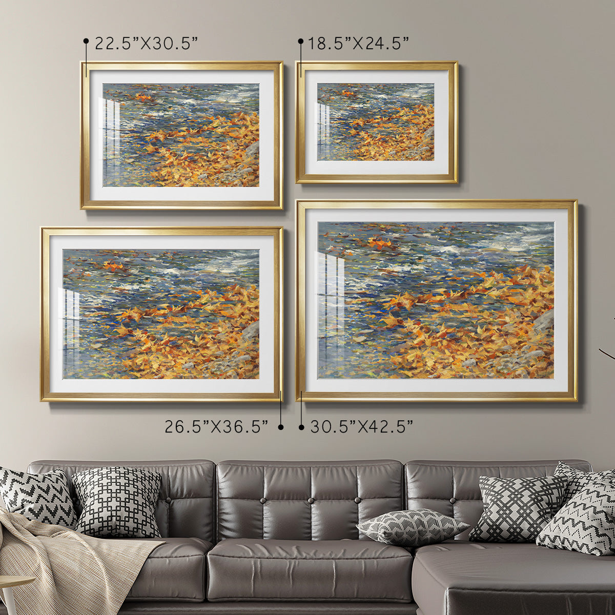 Autumn Creek - Modern Framed Art Print