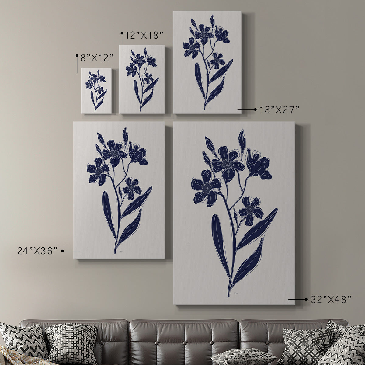 Indigo Botanical Study II - Canvas Art Print