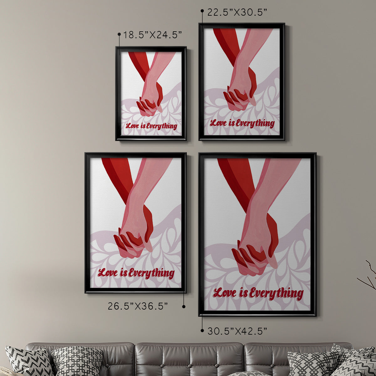 Groovy Love I - Modern Framed Canvas Print