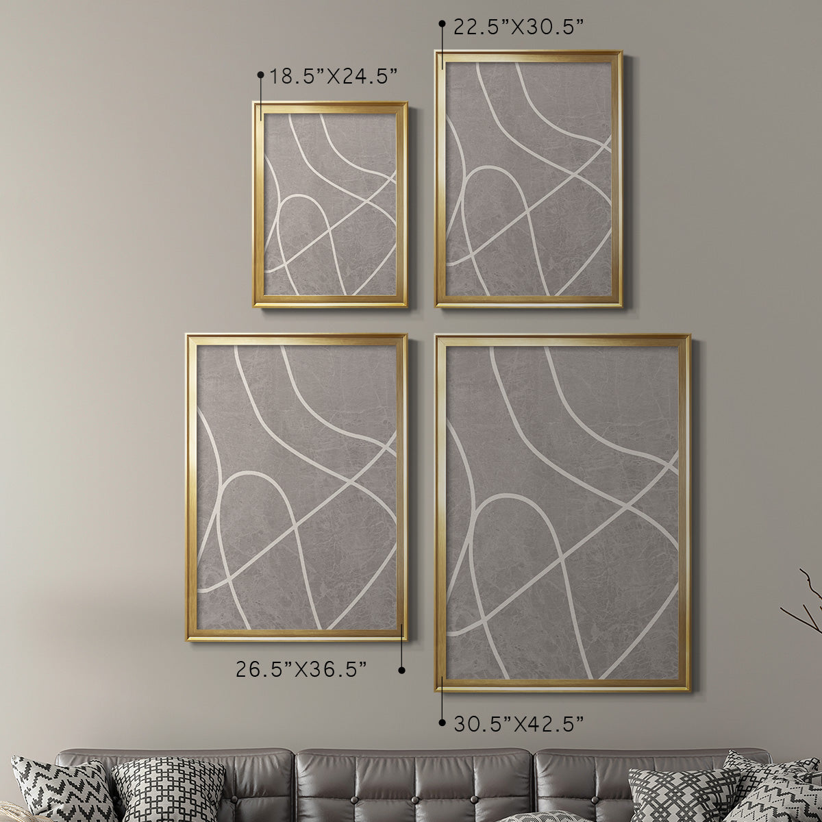 Fissures I - Modern Framed Canvas Print