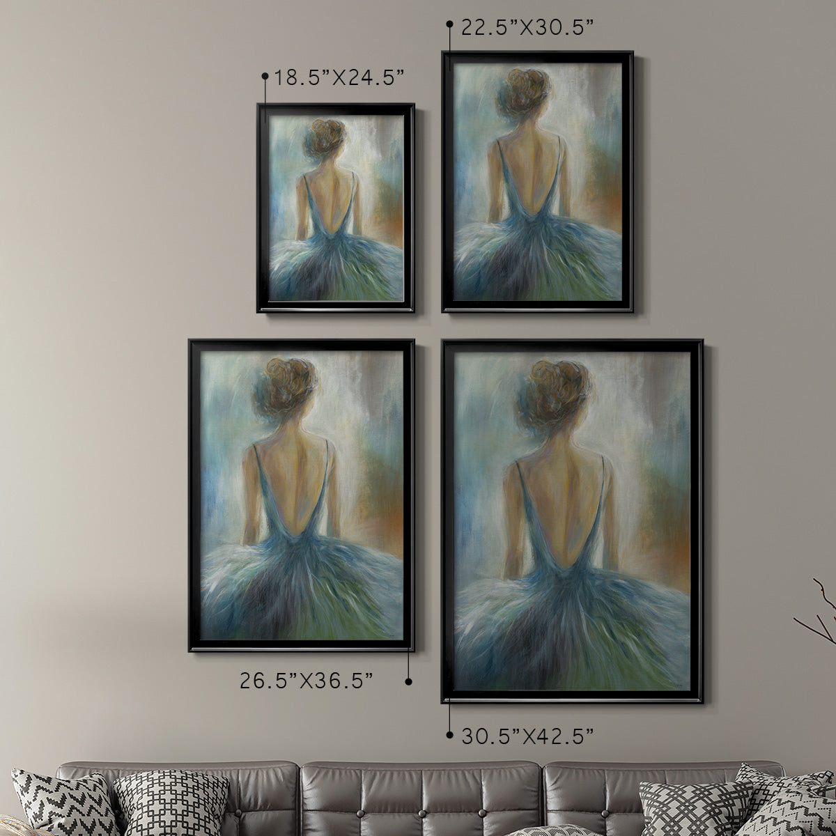 Lady in Blue -  Framed Canvas Print