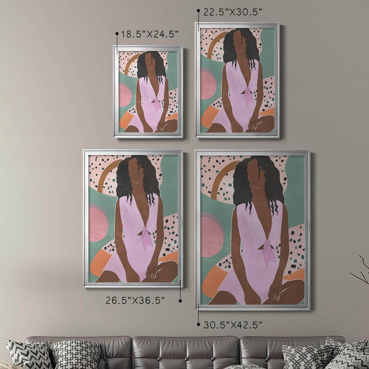 Curly Lady III - Modern Framed Canvas Print