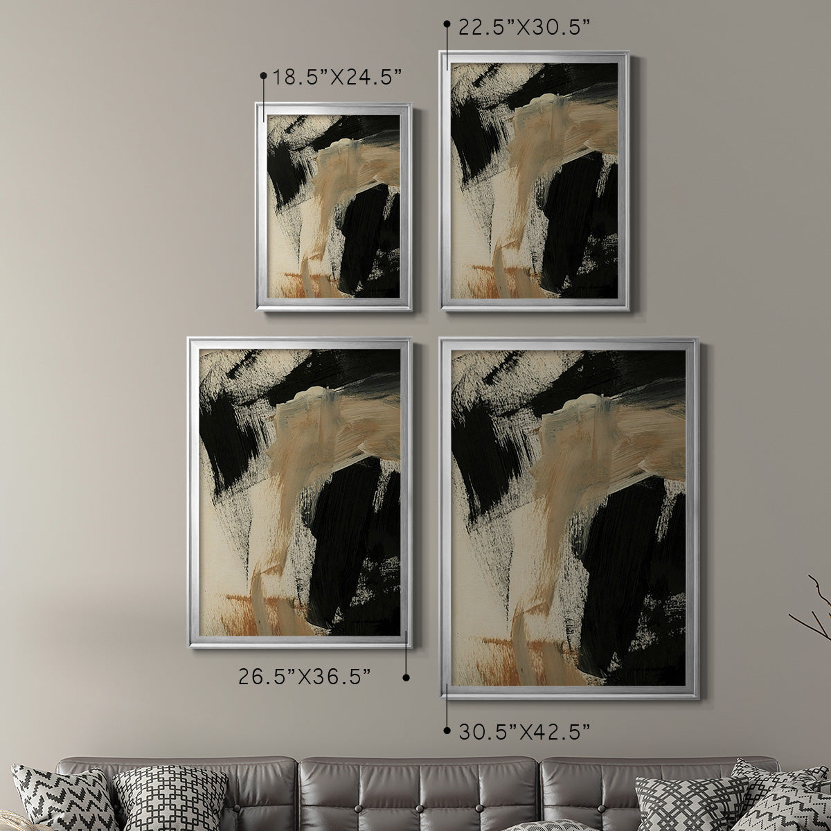 Baked Paintstrokes IV - Modern Framed Canvas Print