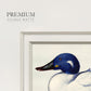 White and Blue Mallard Premium Framed Print Double Matboard