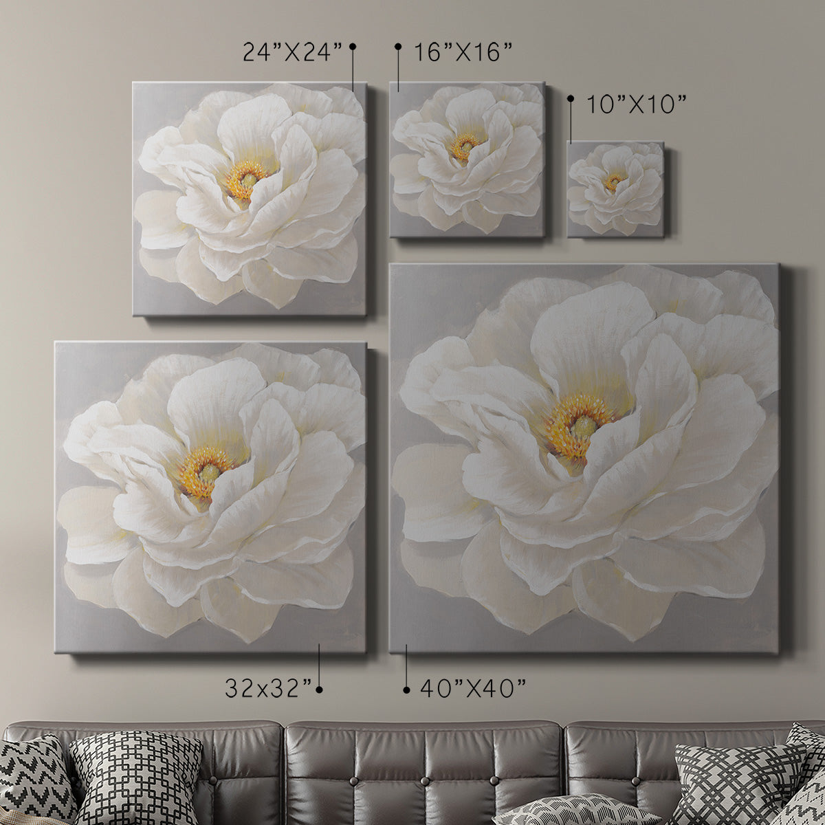 White Peony I-Premium Gallery Wrapped Canvas - Ready to Hang