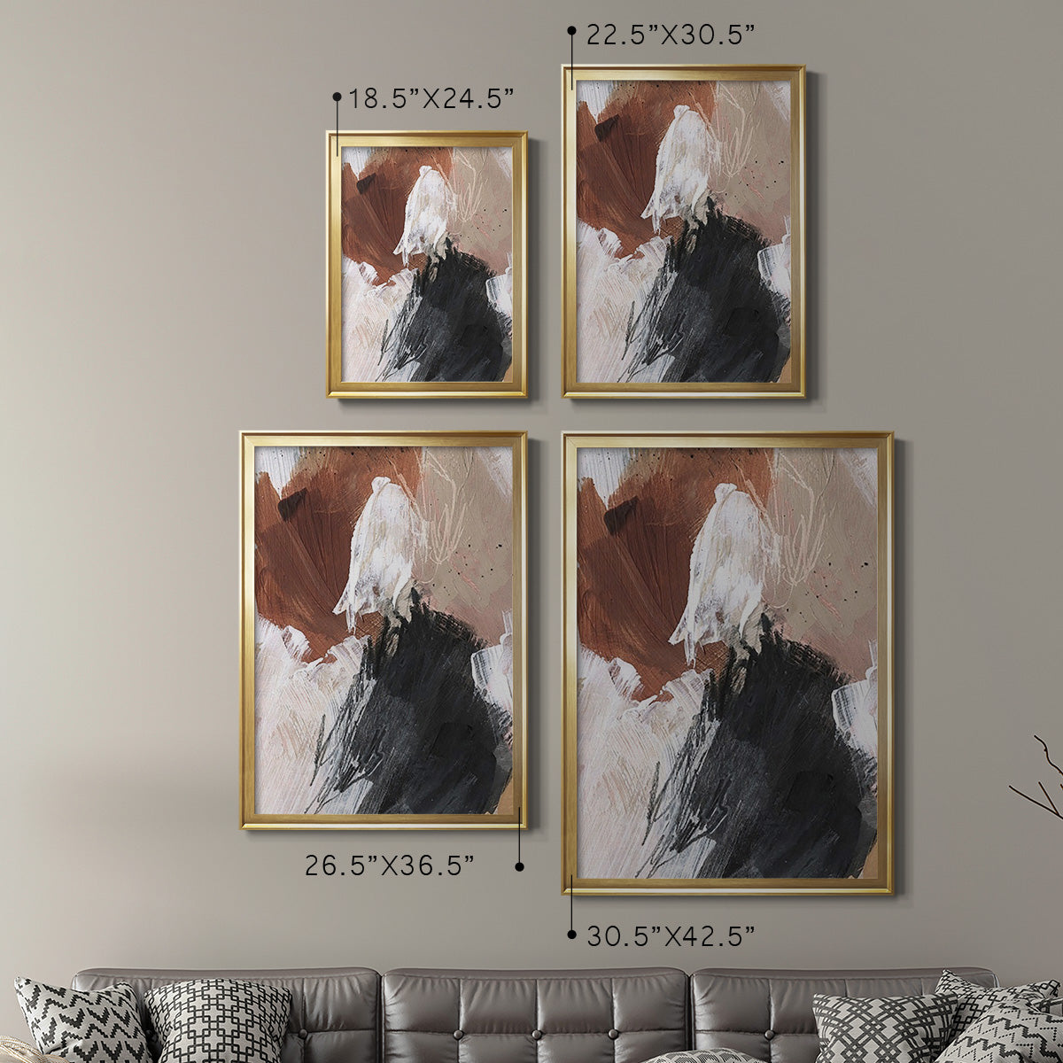 Unbleached Neutrals II - Modern Framed Canvas Print