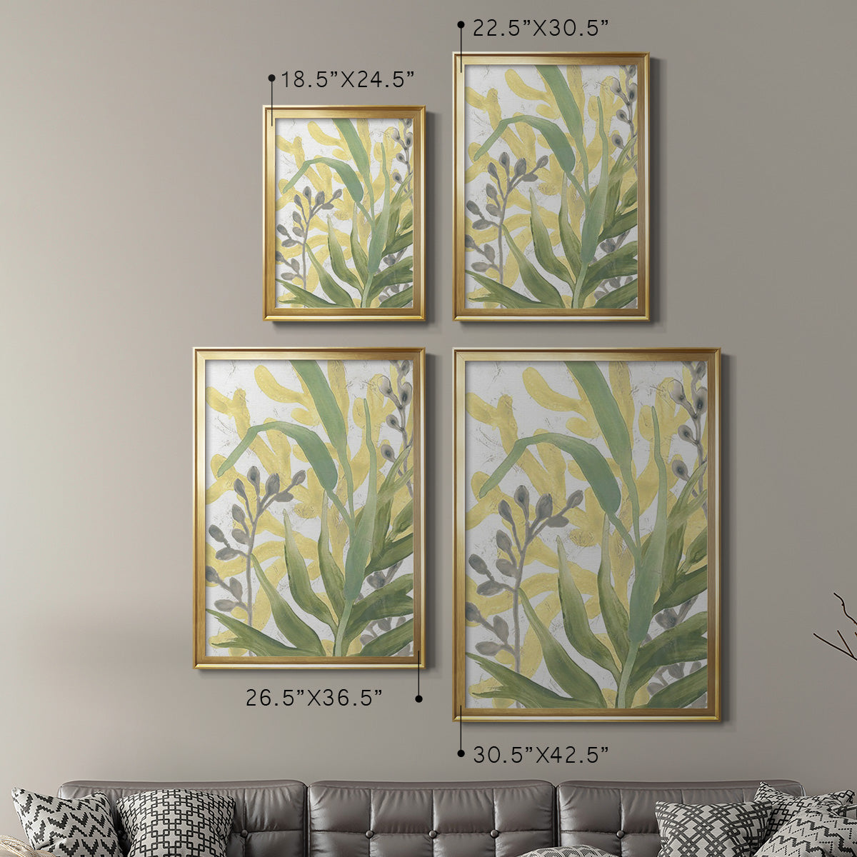 Sea Grass Fresco I - Modern Framed Canvas Print