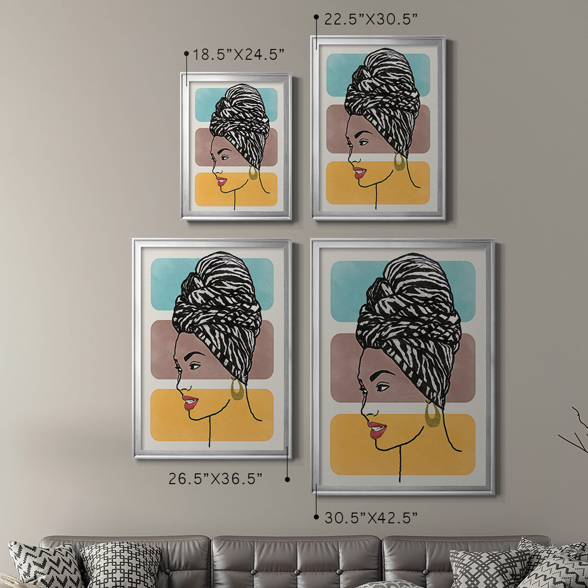 Head Wrap II - Modern Framed Canvas Print