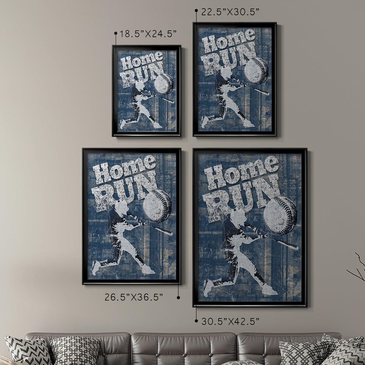 Home Run Hitter - Modern Framed Canvas Print
