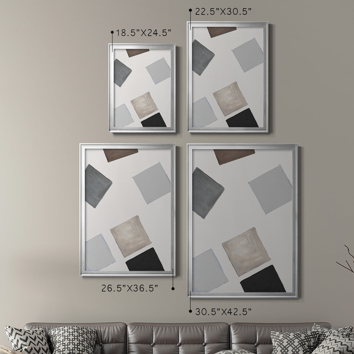 Block Encounter Revisit II - Modern Framed Canvas Print