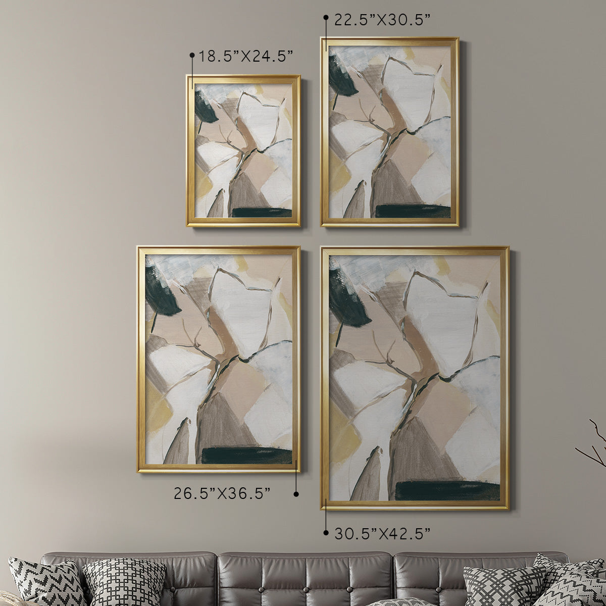 Marble Lines I - Modern Framed Canvas Print