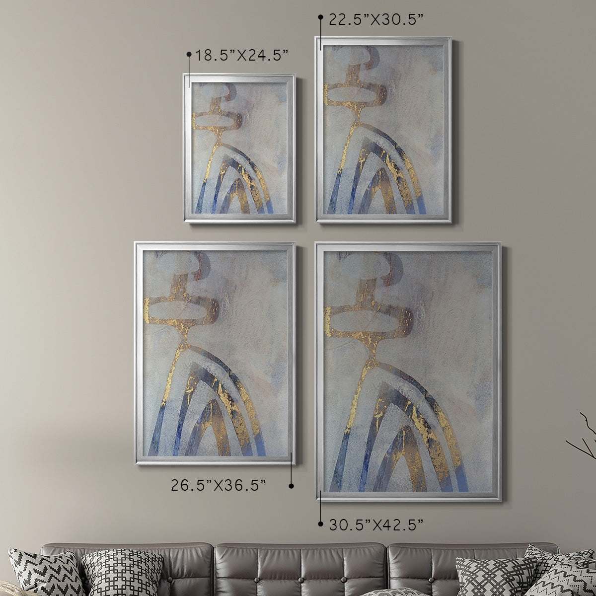 Linx III - Modern Framed Canvas Print