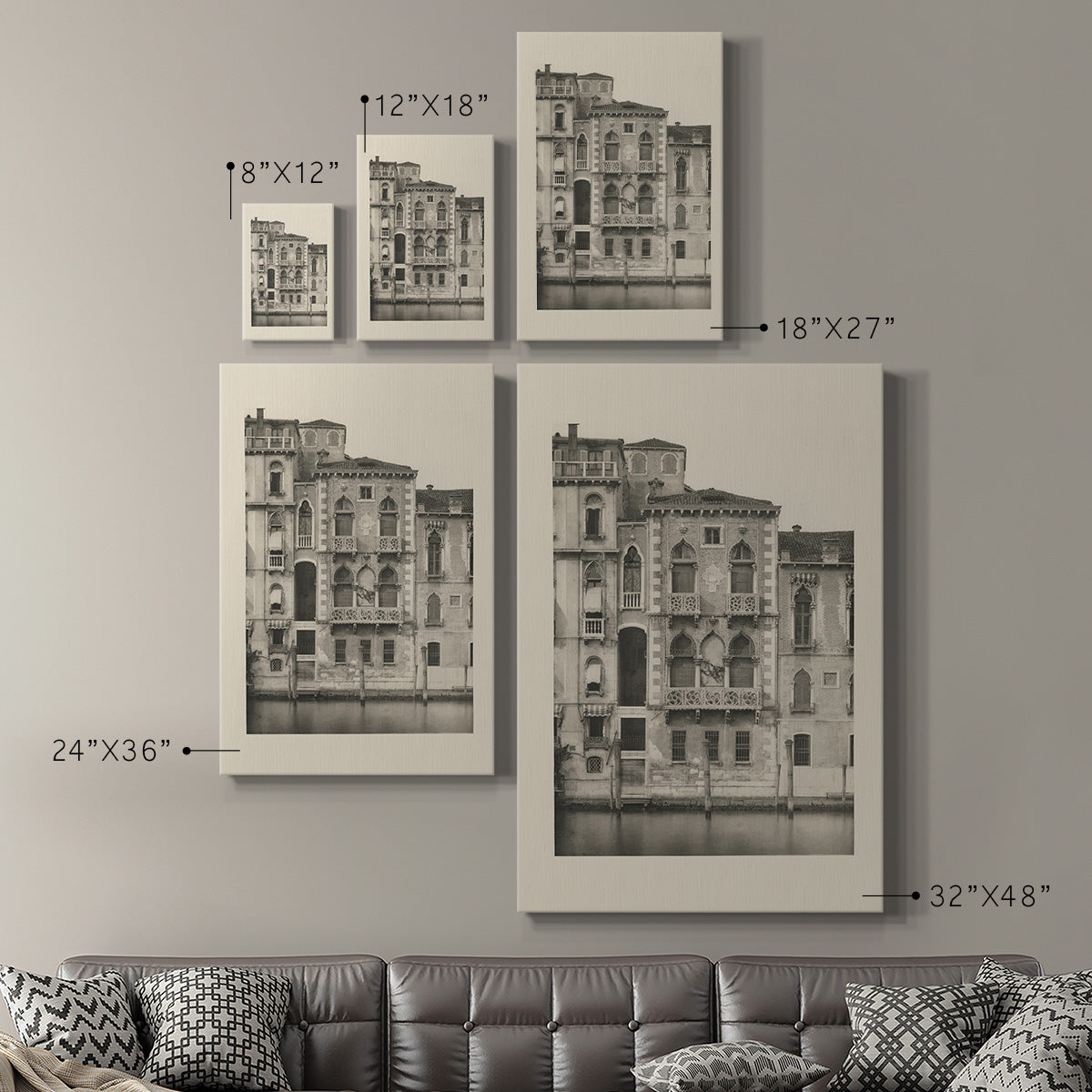 Vintage Views of Venice III Premium Gallery Wrapped Canvas - Ready to Hang