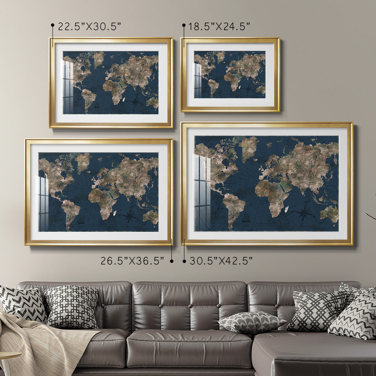 Navy Atlas Premium Framed Print - Ready to Hang