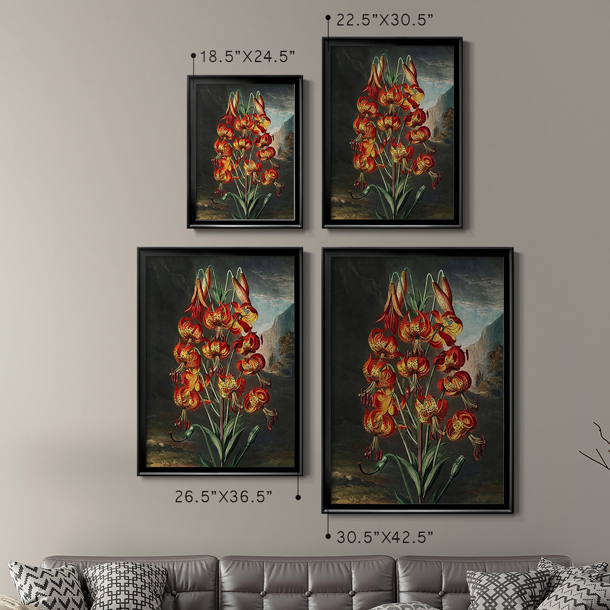 Temple of Flora III - Modern Framed Canvas Print