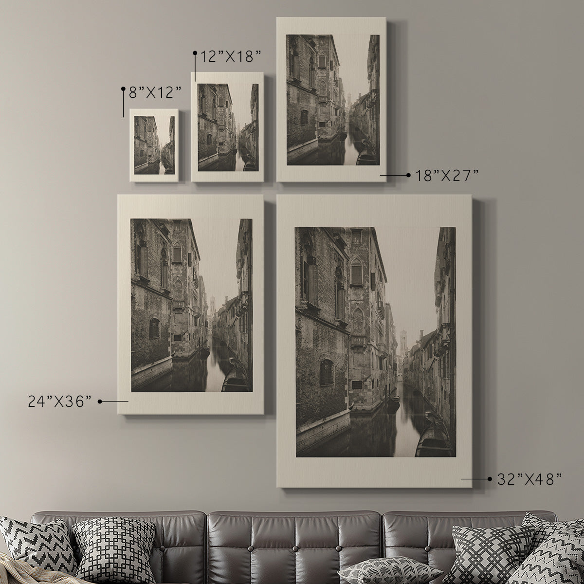 Vintage Views of Venice V Premium Gallery Wrapped Canvas - Ready to Hang