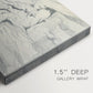 Close-up of a gallery-wrapped canvas corner showing a light sketch focusing on facial structure, highlighting texture and print detail.