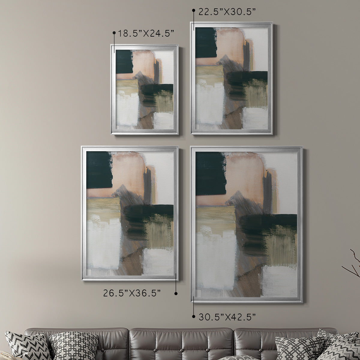 Marble Block Symmetry III - Modern Framed Canvas Print