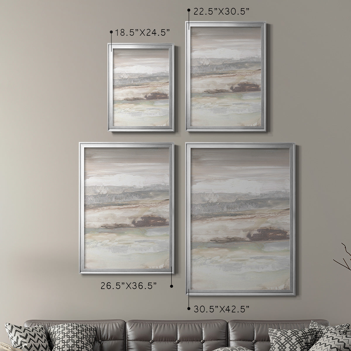 Neautral September Sky - Modern Framed Canvas Print