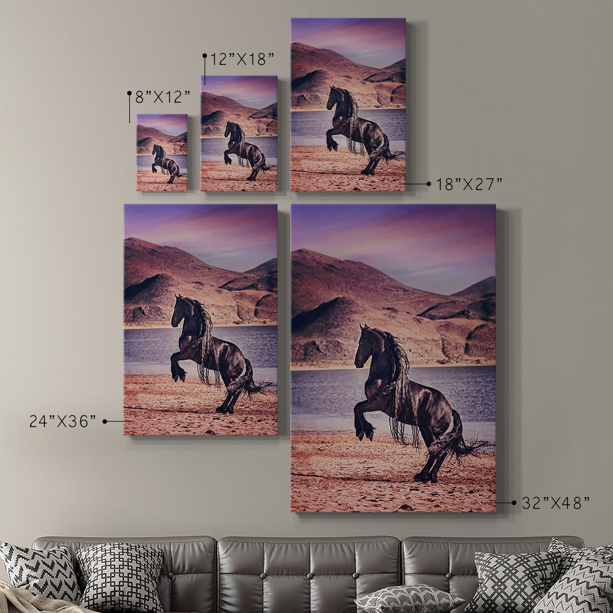 Sunlit Horses II Premium Gallery Wrapped Canvas - Ready to Hang