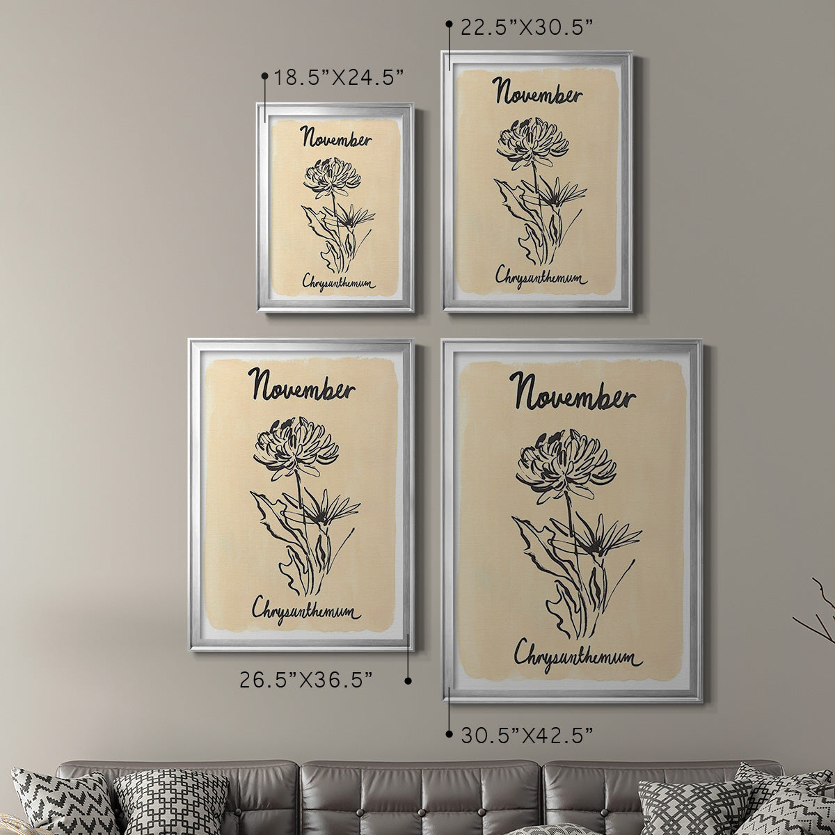 Birth Month XI - Modern Framed Canvas Print