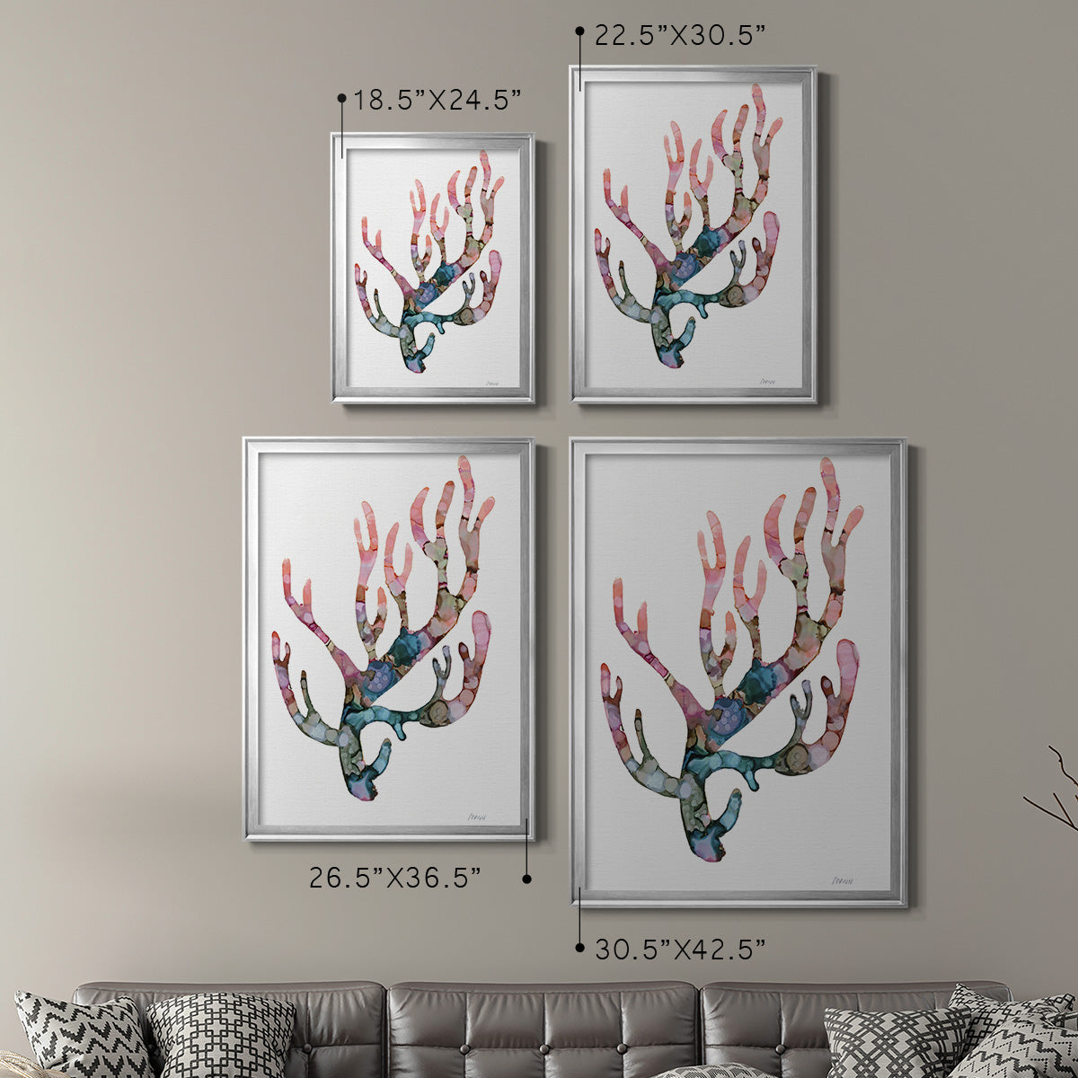 Sea Coral II - Modern Framed Canvas Print