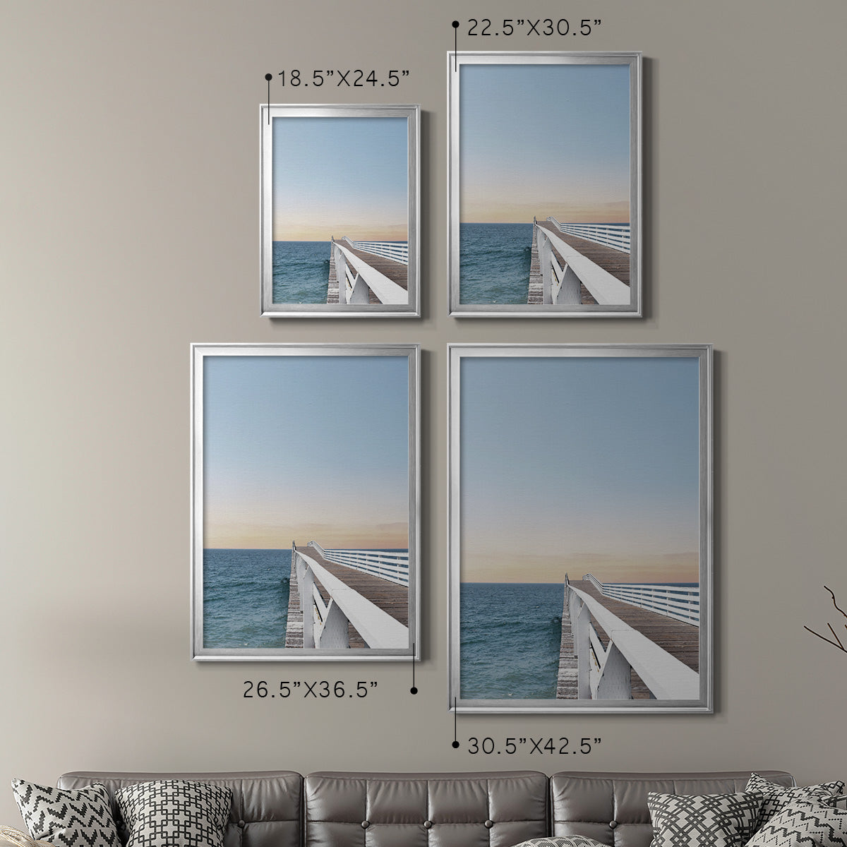 Day at the Pier - Modern Framed Canvas Print
