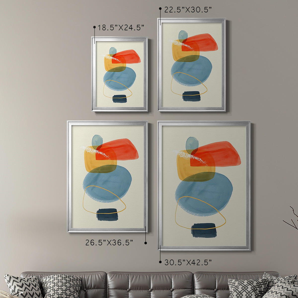 Bright Color Bundle I - Modern Framed Canvas Print