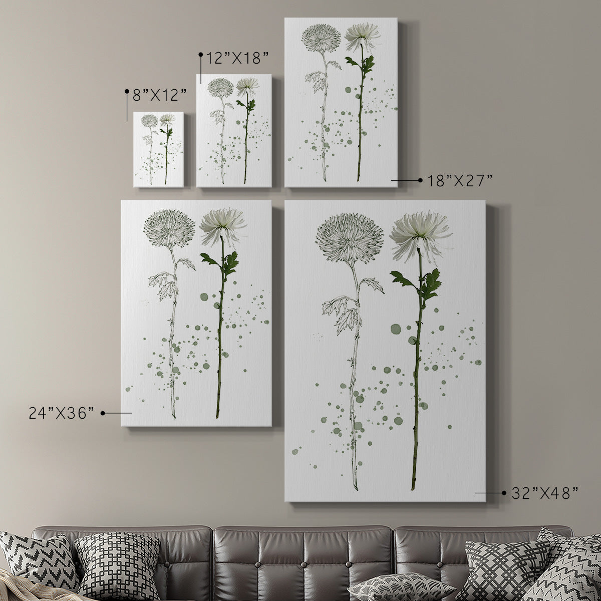 Botany Flower IV Premium Gallery Wrapped Canvas - Ready to Hang