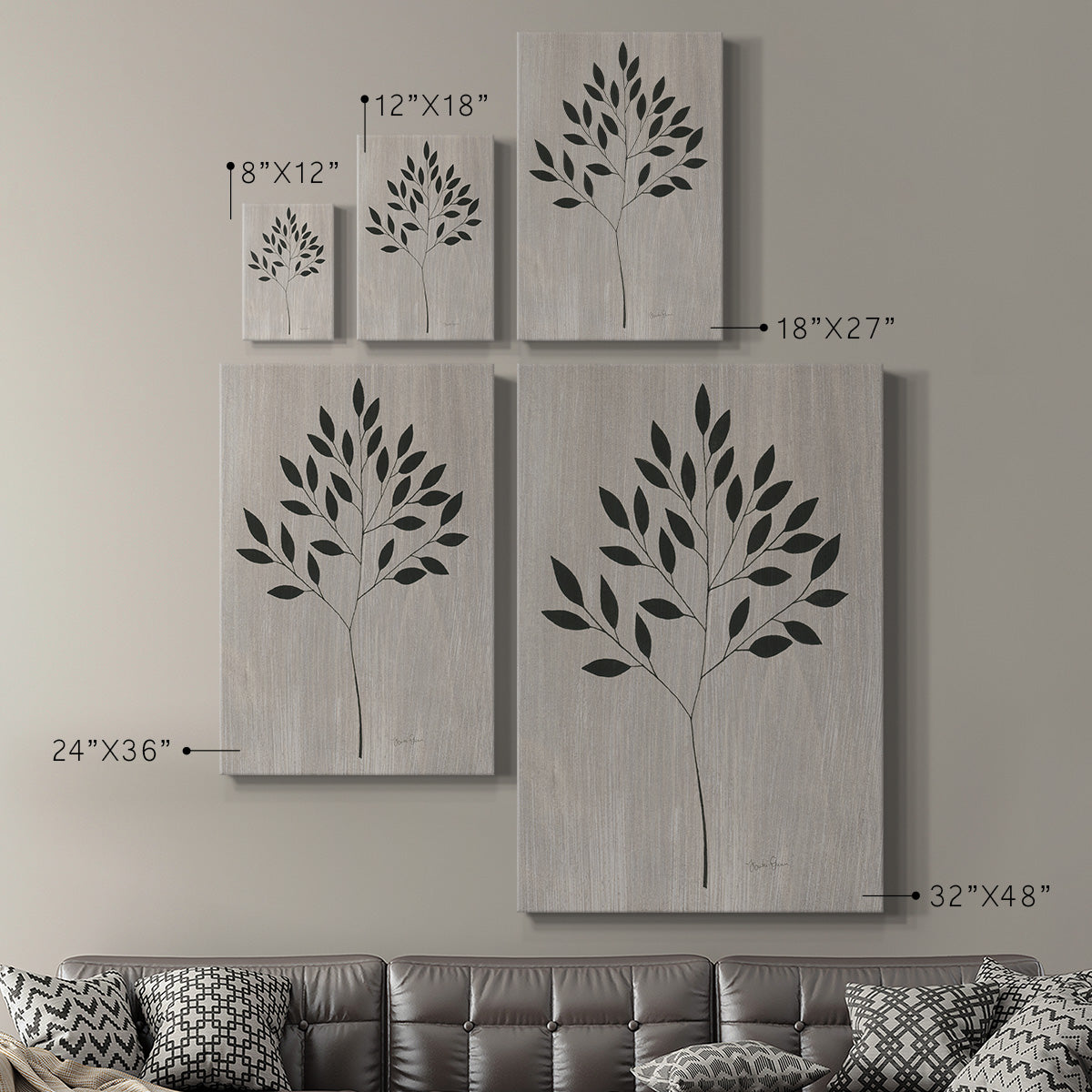 Leaves and Wood I Premium Gallery Wrapped Canvas - Ready to Hang