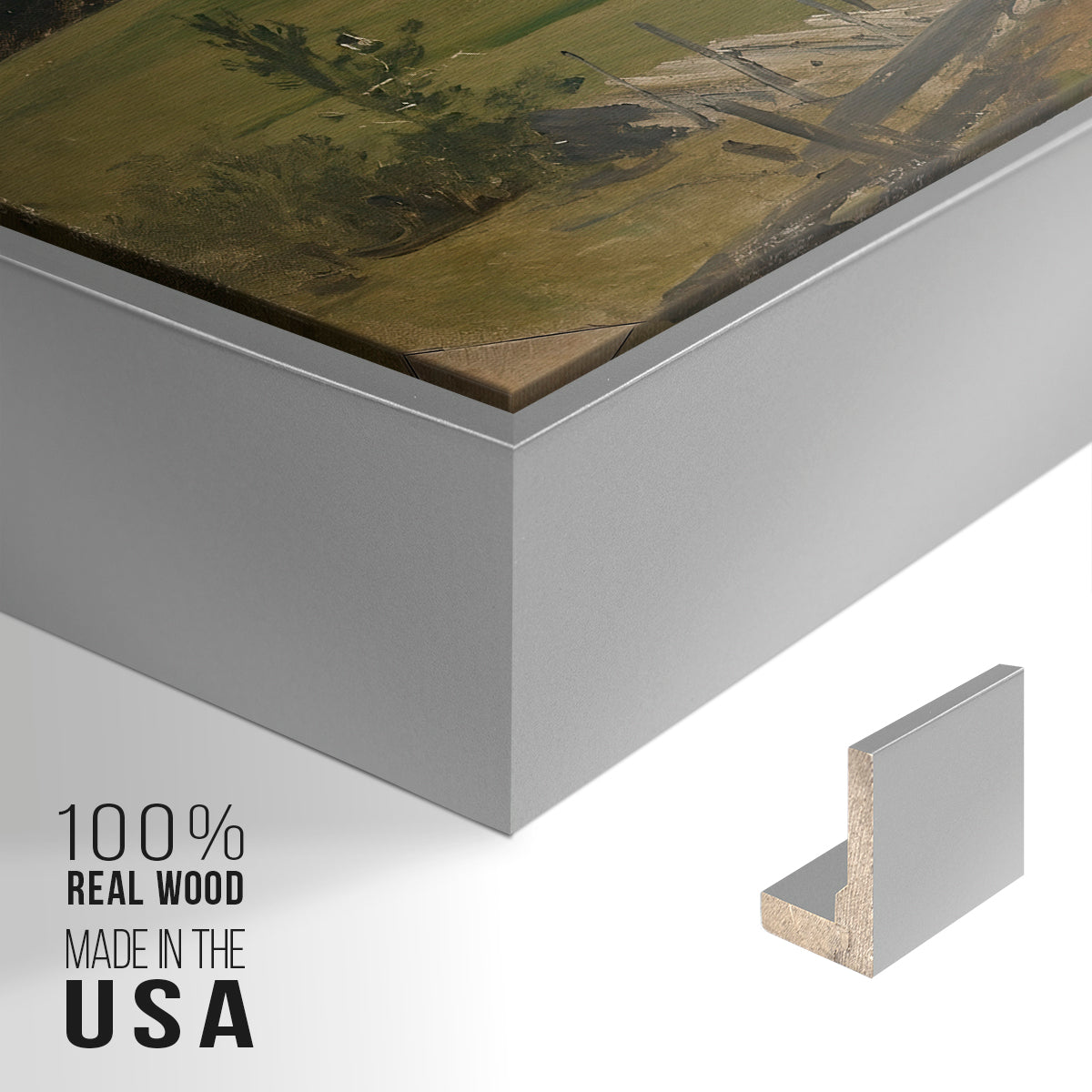 Landscape at Ljan, 1858 - Floater Framed Canvas Print