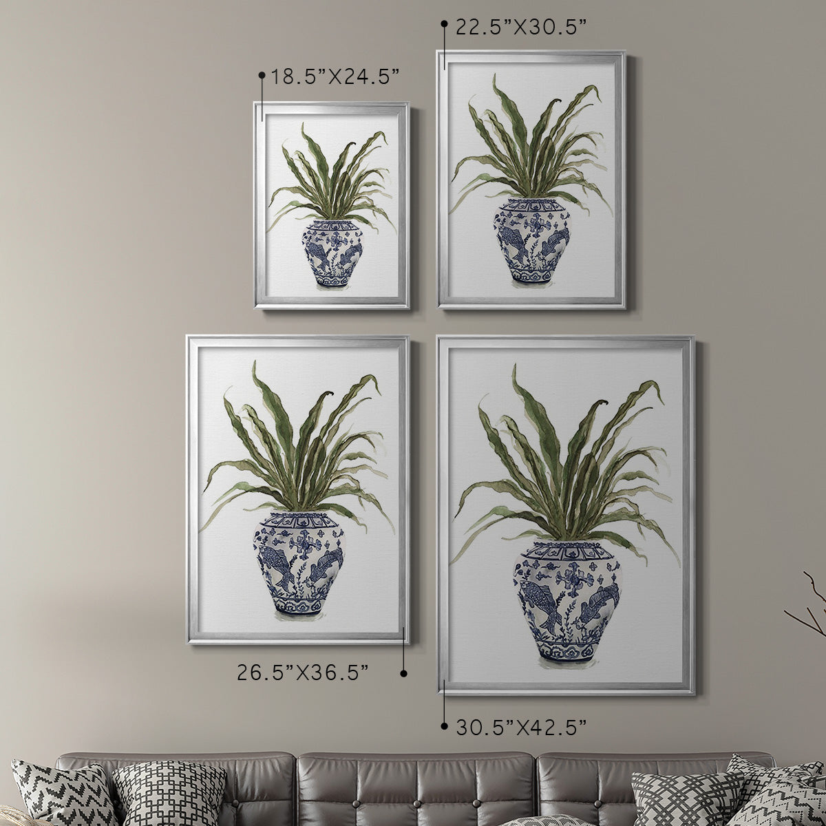 Fern House II - Modern Framed Canvas Print