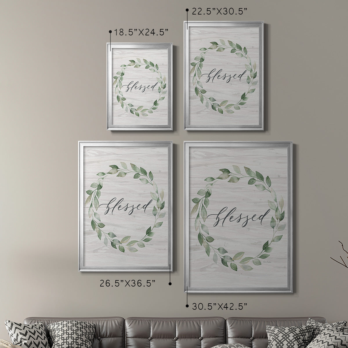 Blessed Wreath - Modern Framed Canvas Print