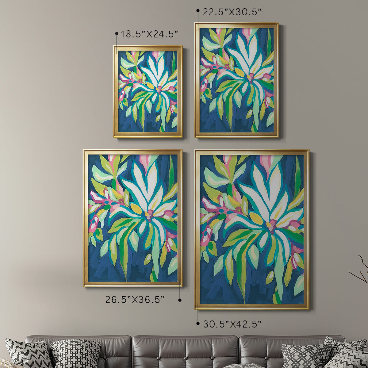 Blue Tropics IV - Modern Framed Canvas Print