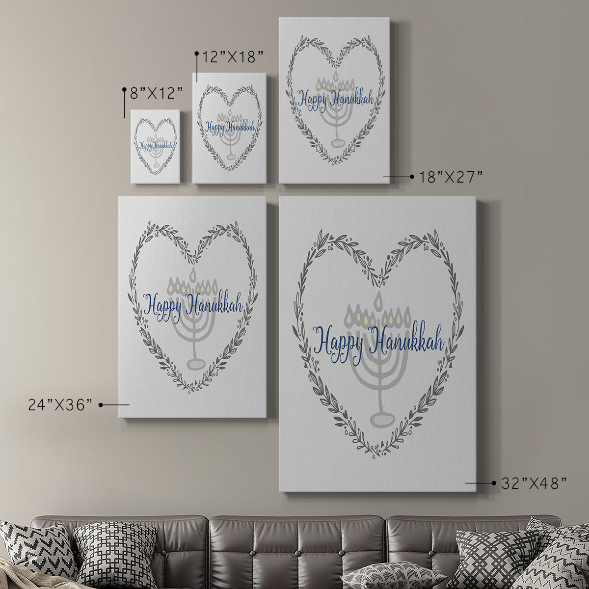 Hanukkah Heart - Canvas Art Print