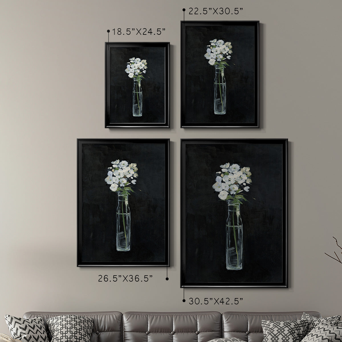 Sophisticated Farm Floral - Modern Framed Canvas Print