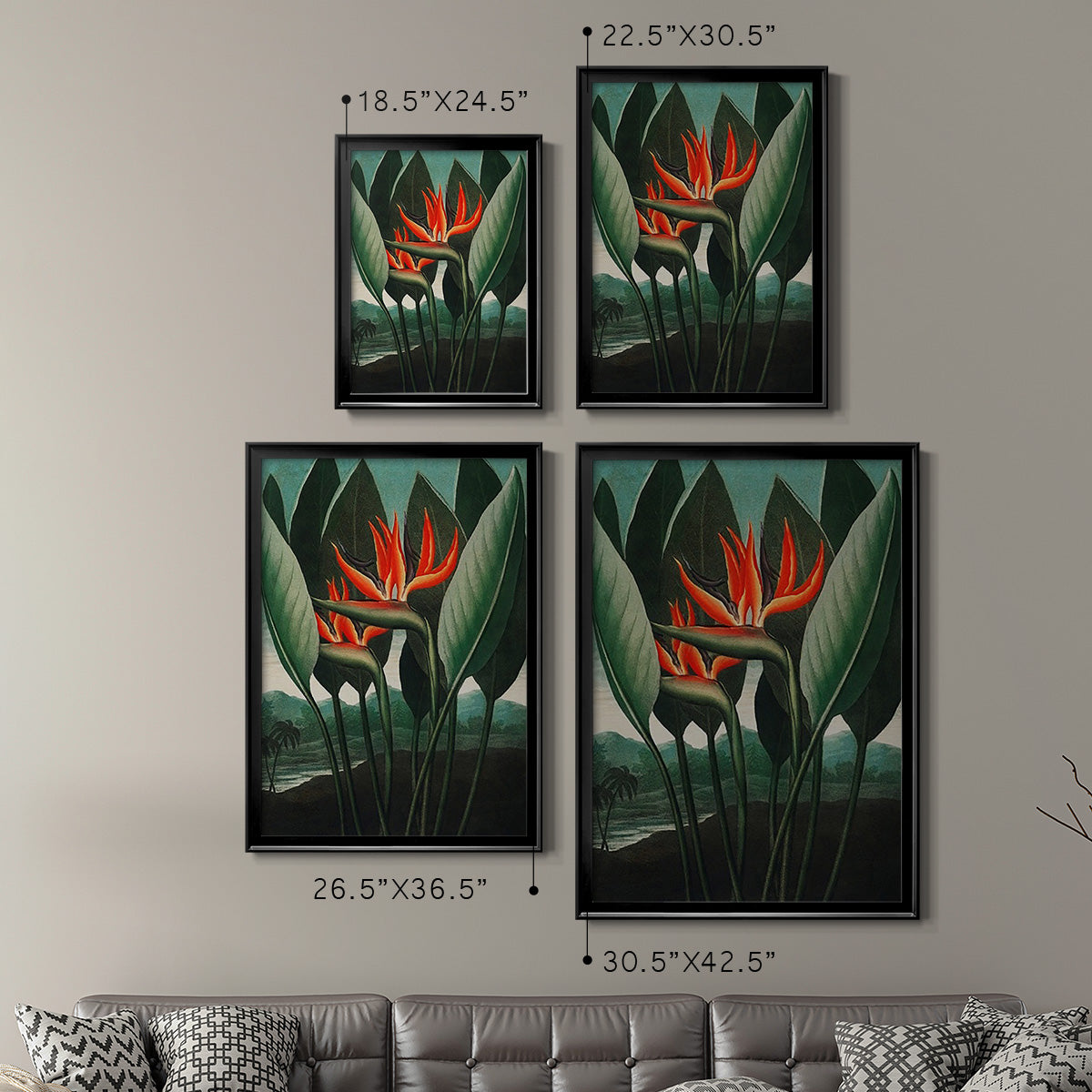 Temple of Flora IV - Modern Framed Canvas Print