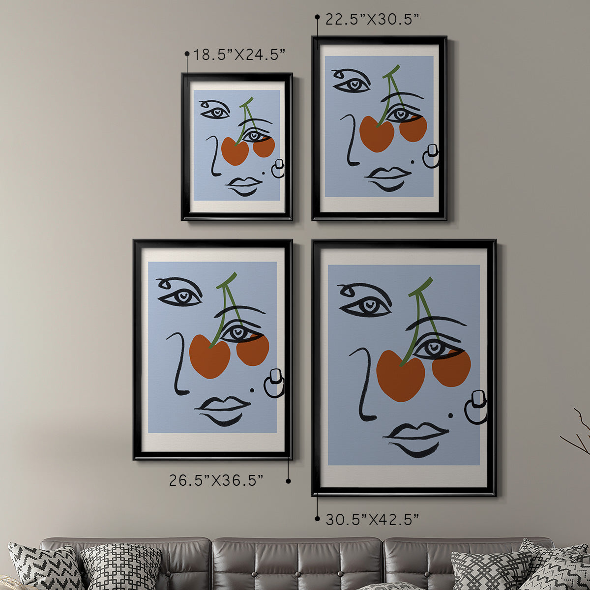 Cherry Baby II - Modern Framed Canvas Print